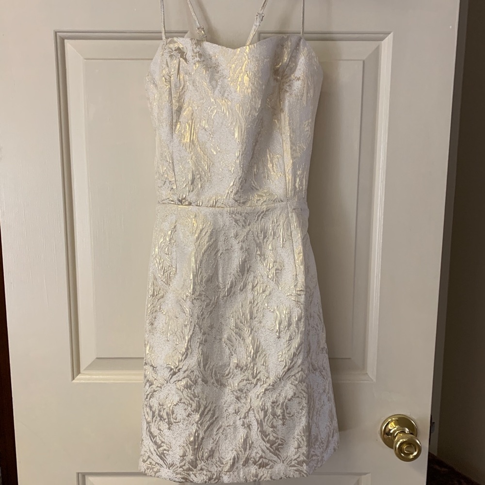 White & Gold Forever 21 Cocktail Dress